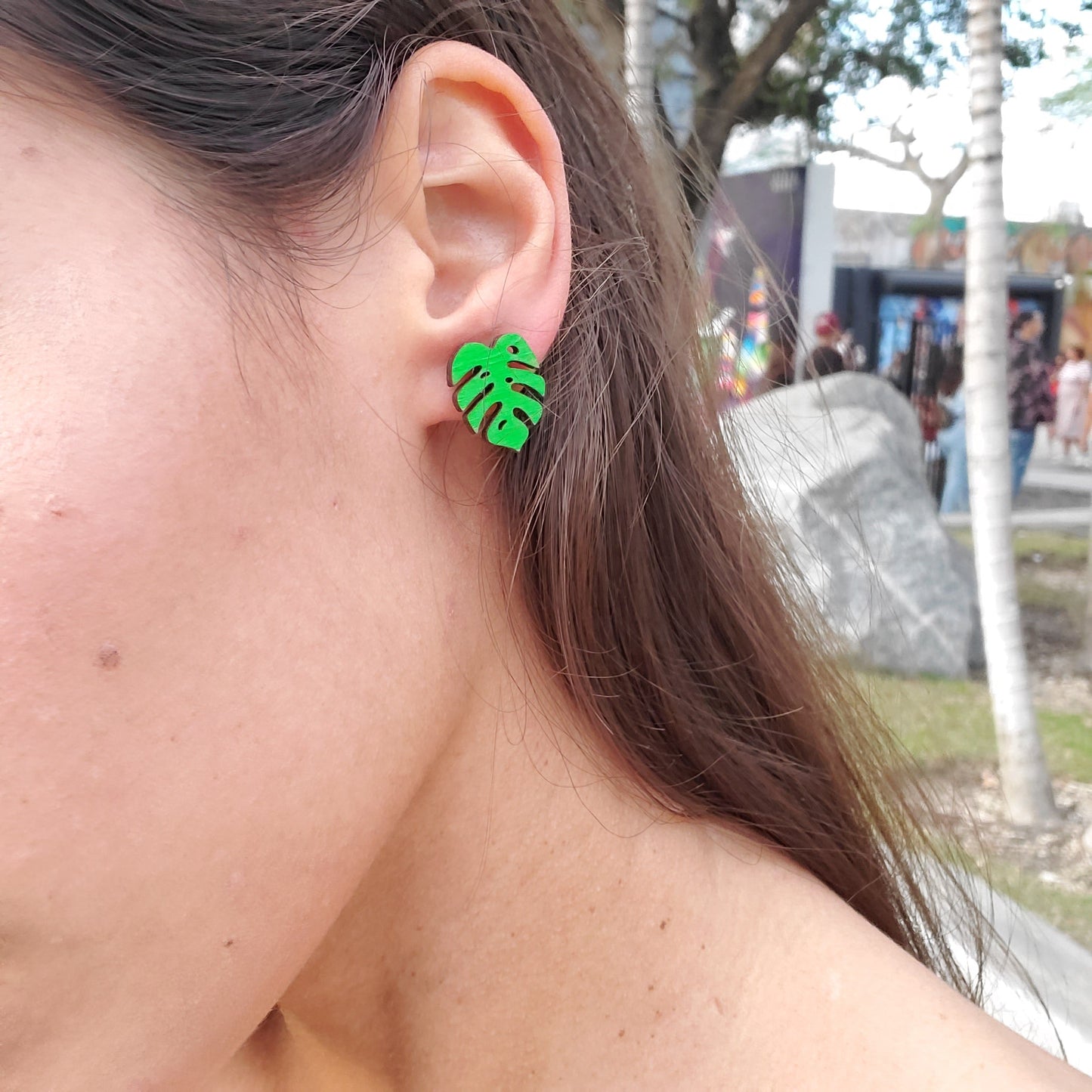 Monstera Stud Earrings - 4 Colors Available
