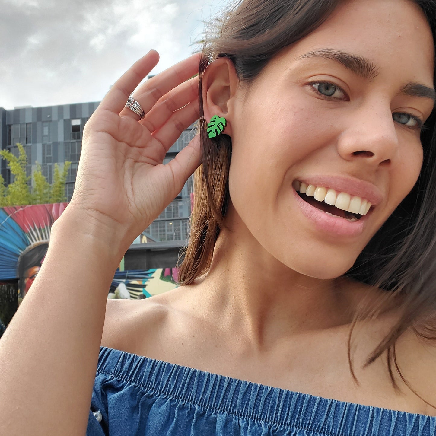 Monstera Stud Earrings - 4 Colors Available