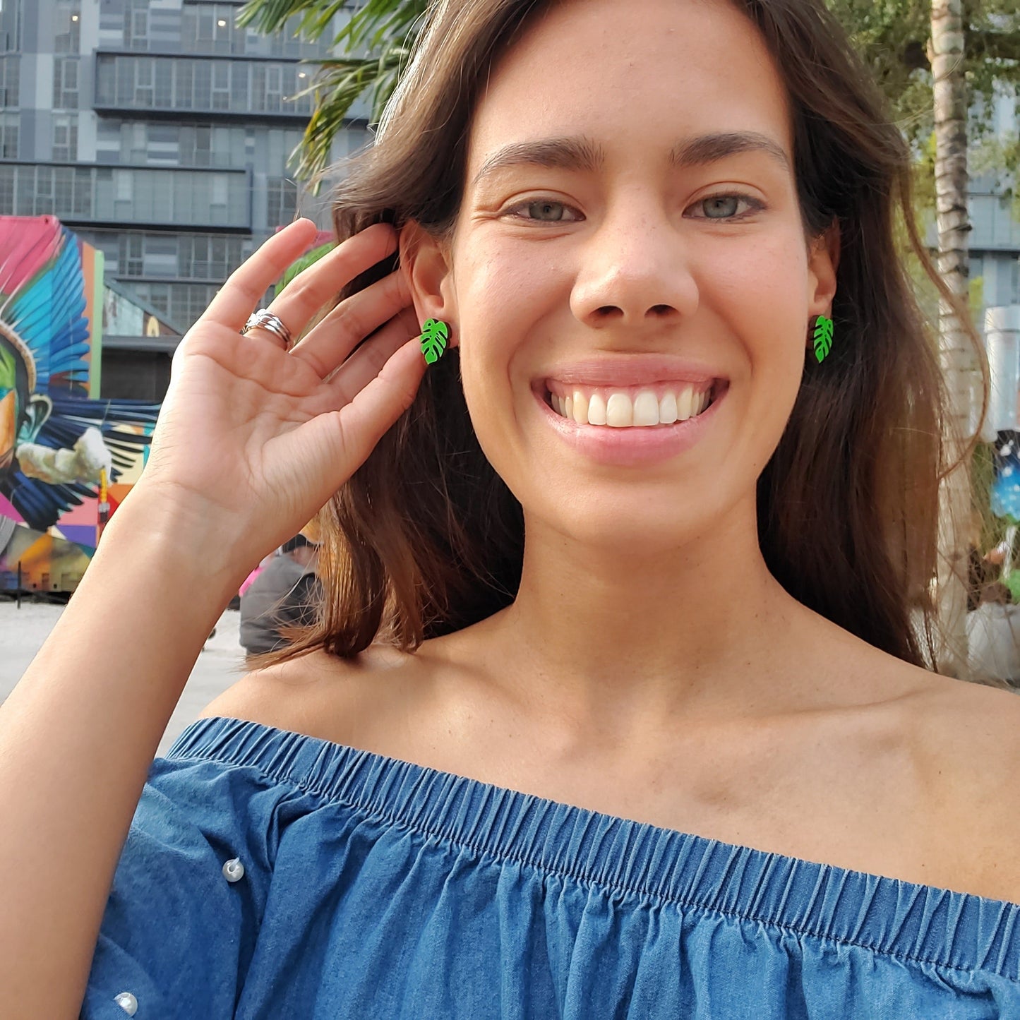 Monstera Stud Earrings - 4 Colors Available