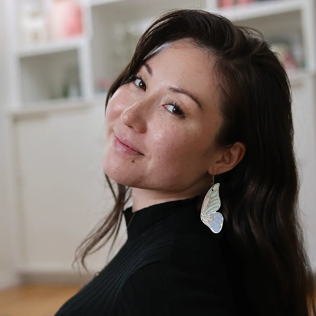 Arctic Butterfly Hoops