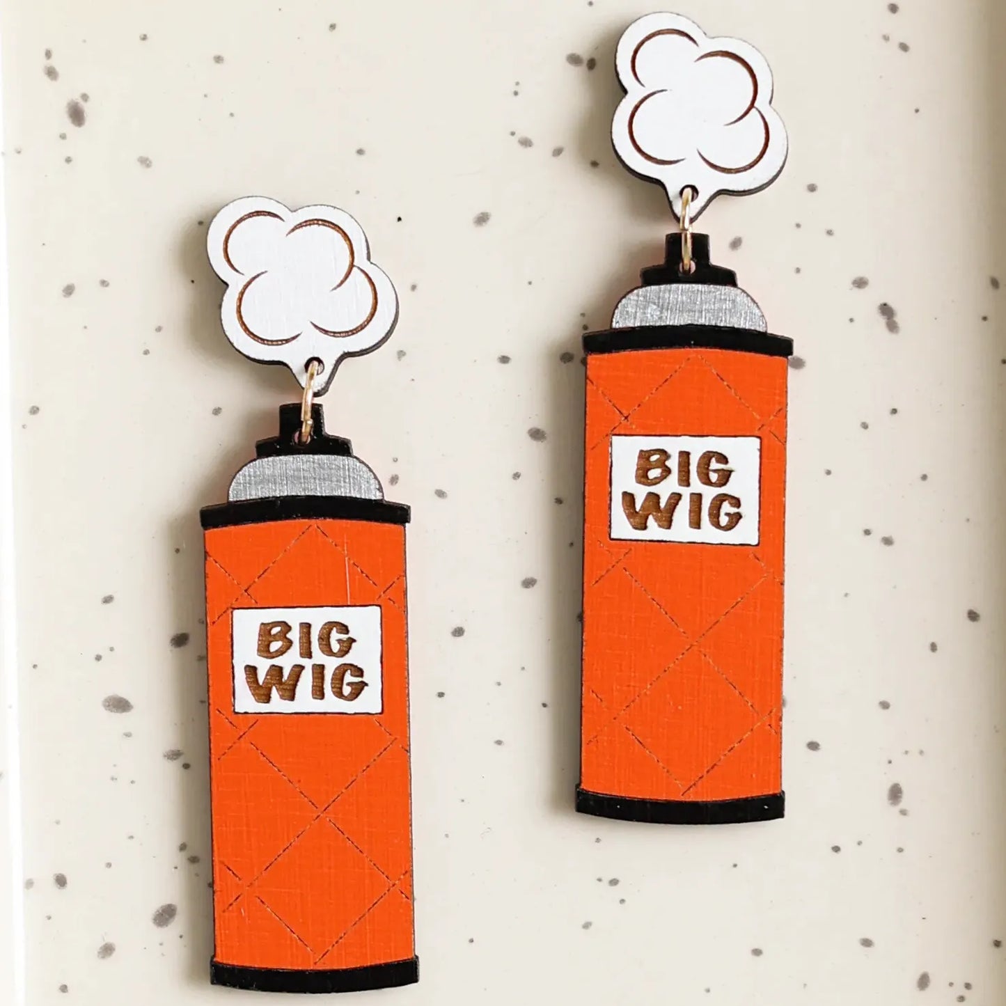 Big Wig Hair Spray Earrings
