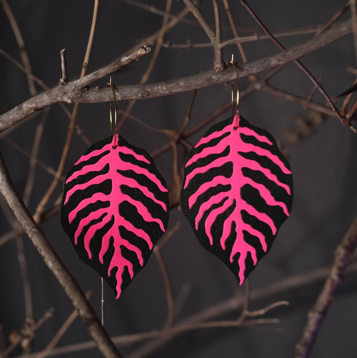 Blood Leaf Hoops