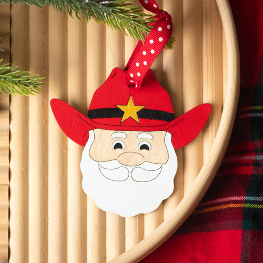 Cowboy Santa Ornament