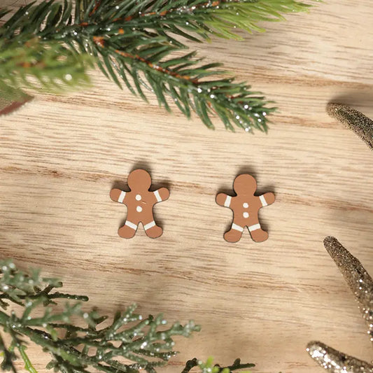 Gingerbread Person Stud Earrings