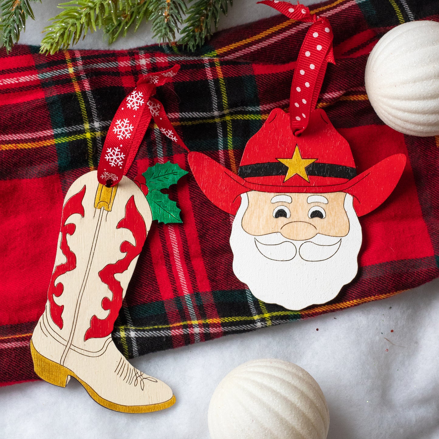 Cowboy Santa Ornament
