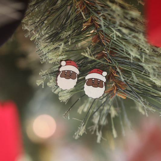 Black Santa Studs