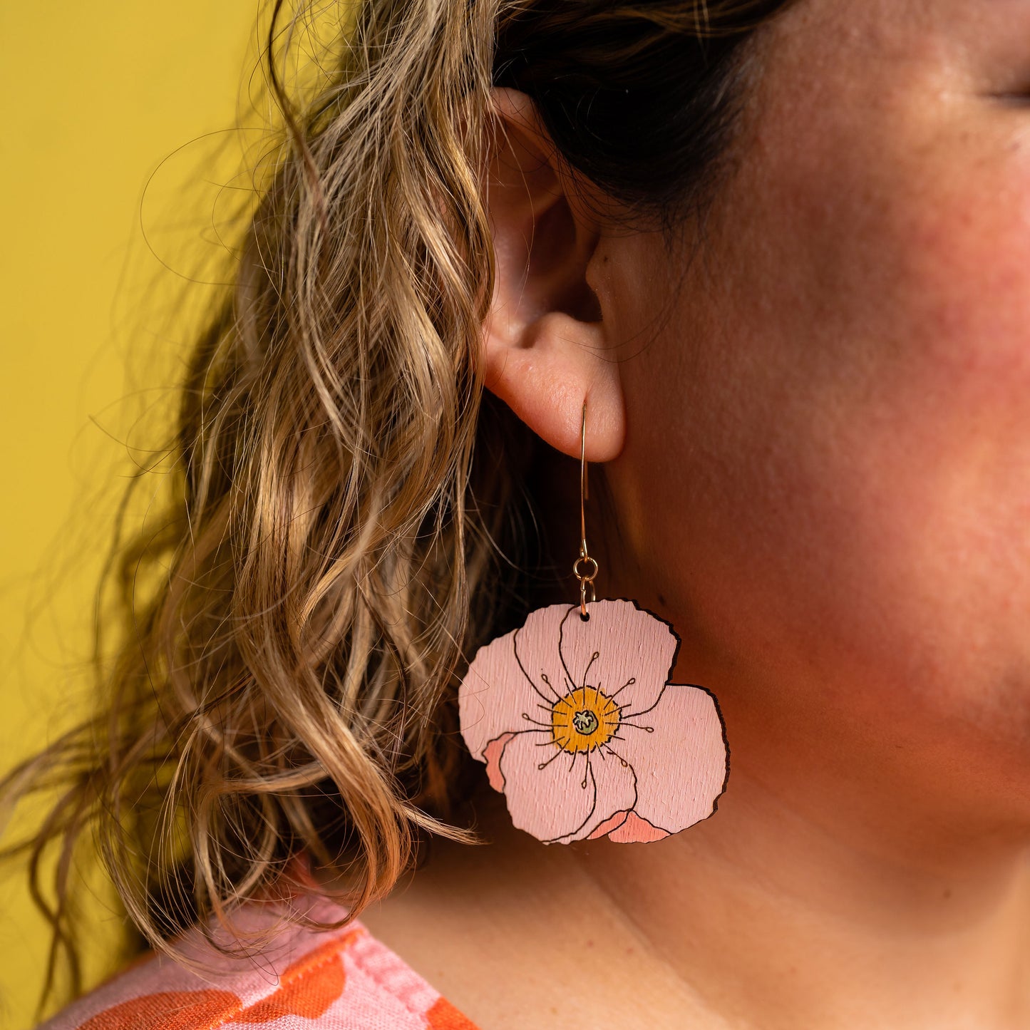 Pink Poppy Earrings