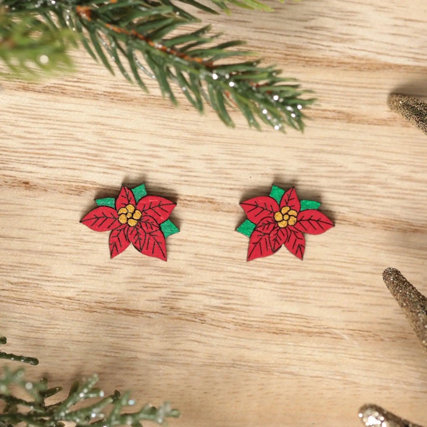 Poinsettia Studs
