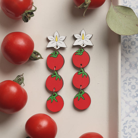 Tomato Chain Earrings