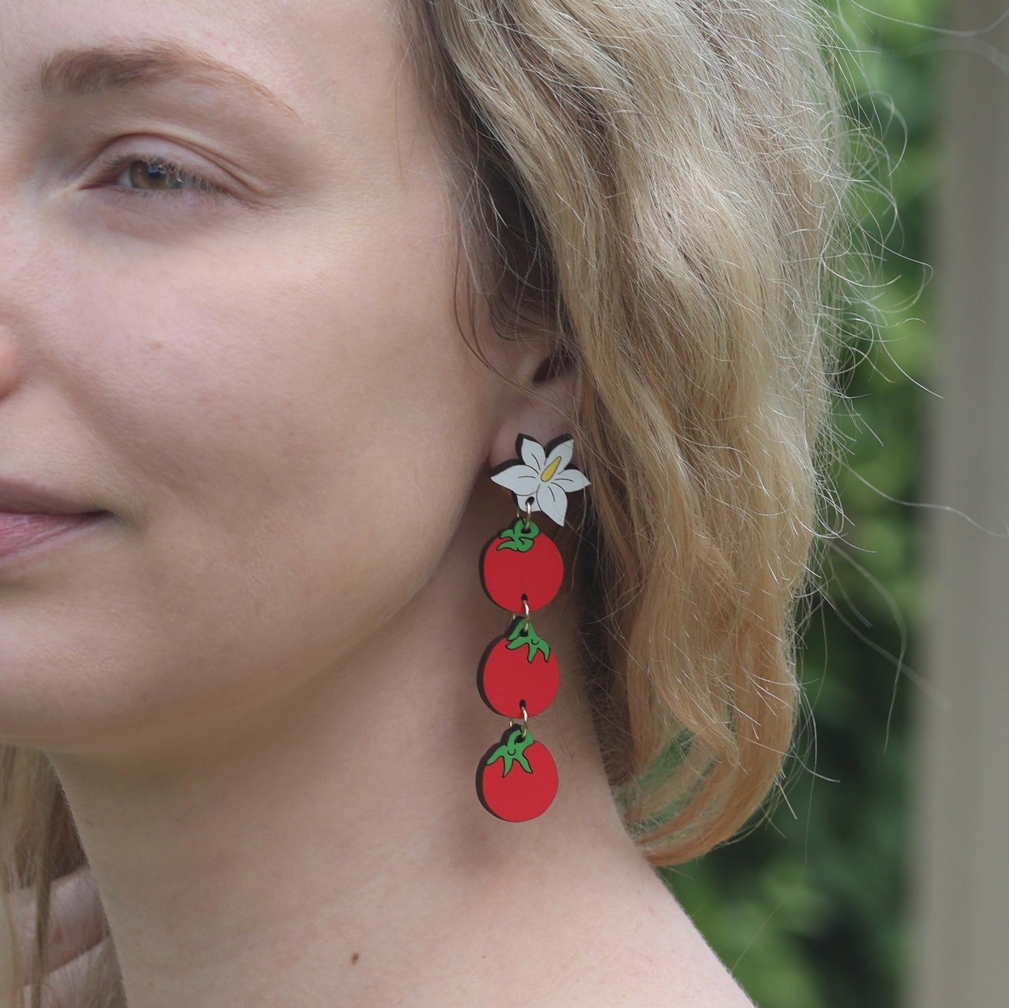 Tomato Chain Earrings