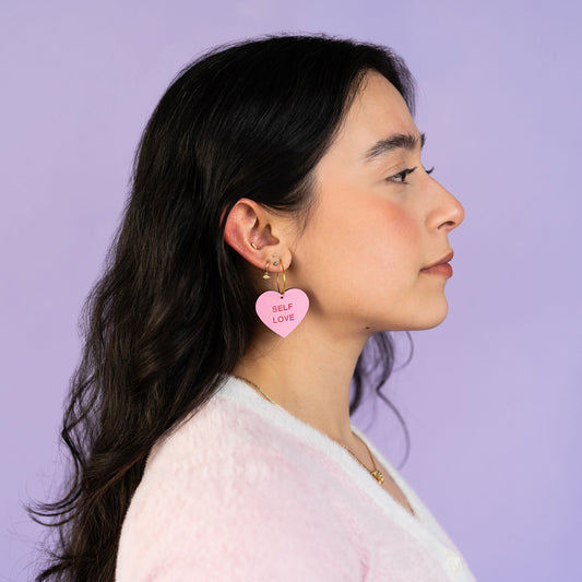 Self Love Conversation Heart Hoops