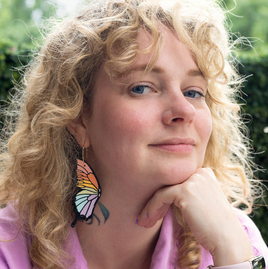 Pastel Rainbow Butterfly Hoops