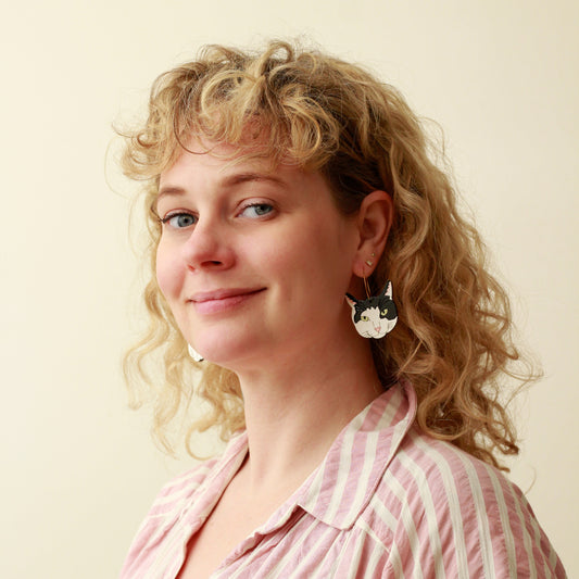 Black & White Cat Hoops