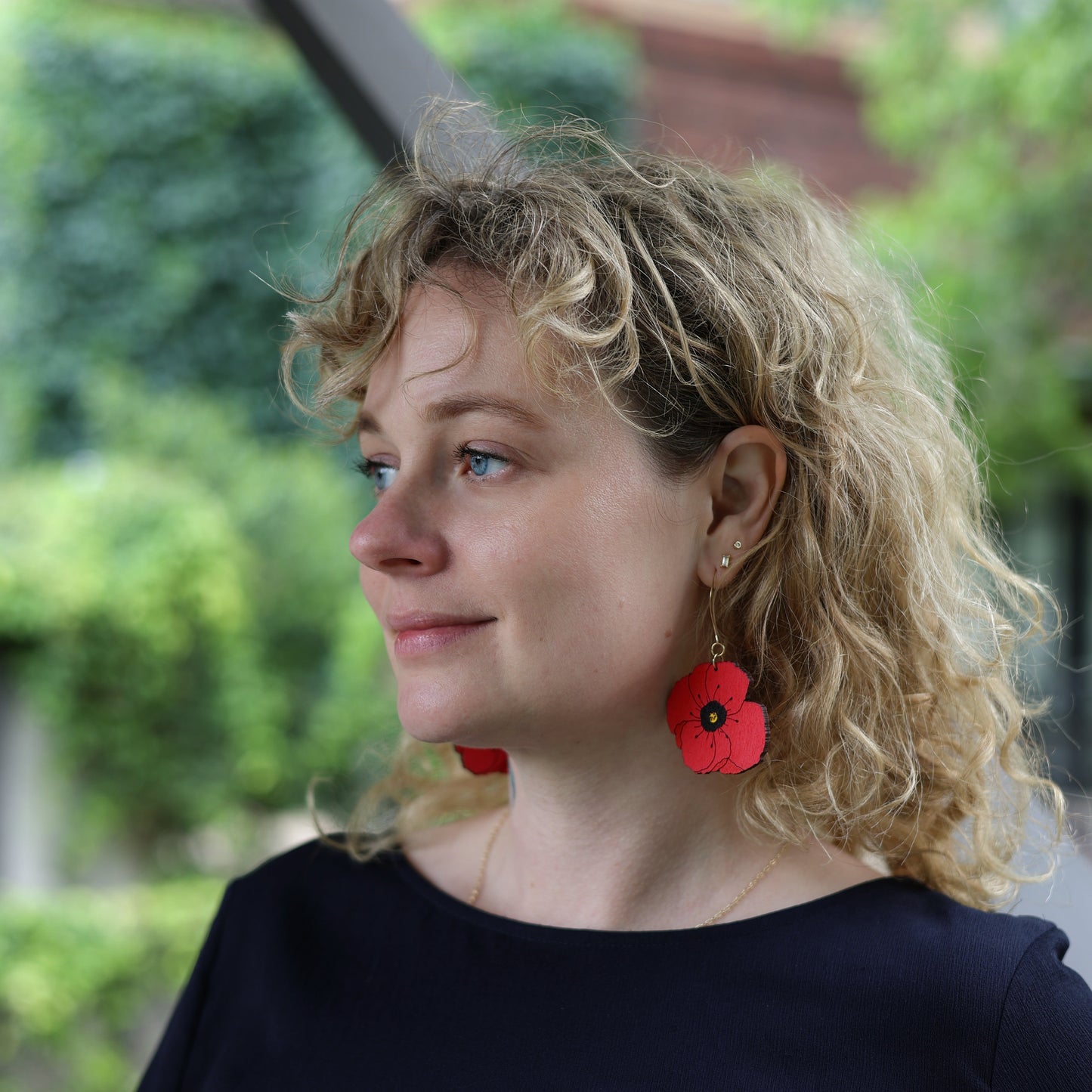 Red Poppy Earrings