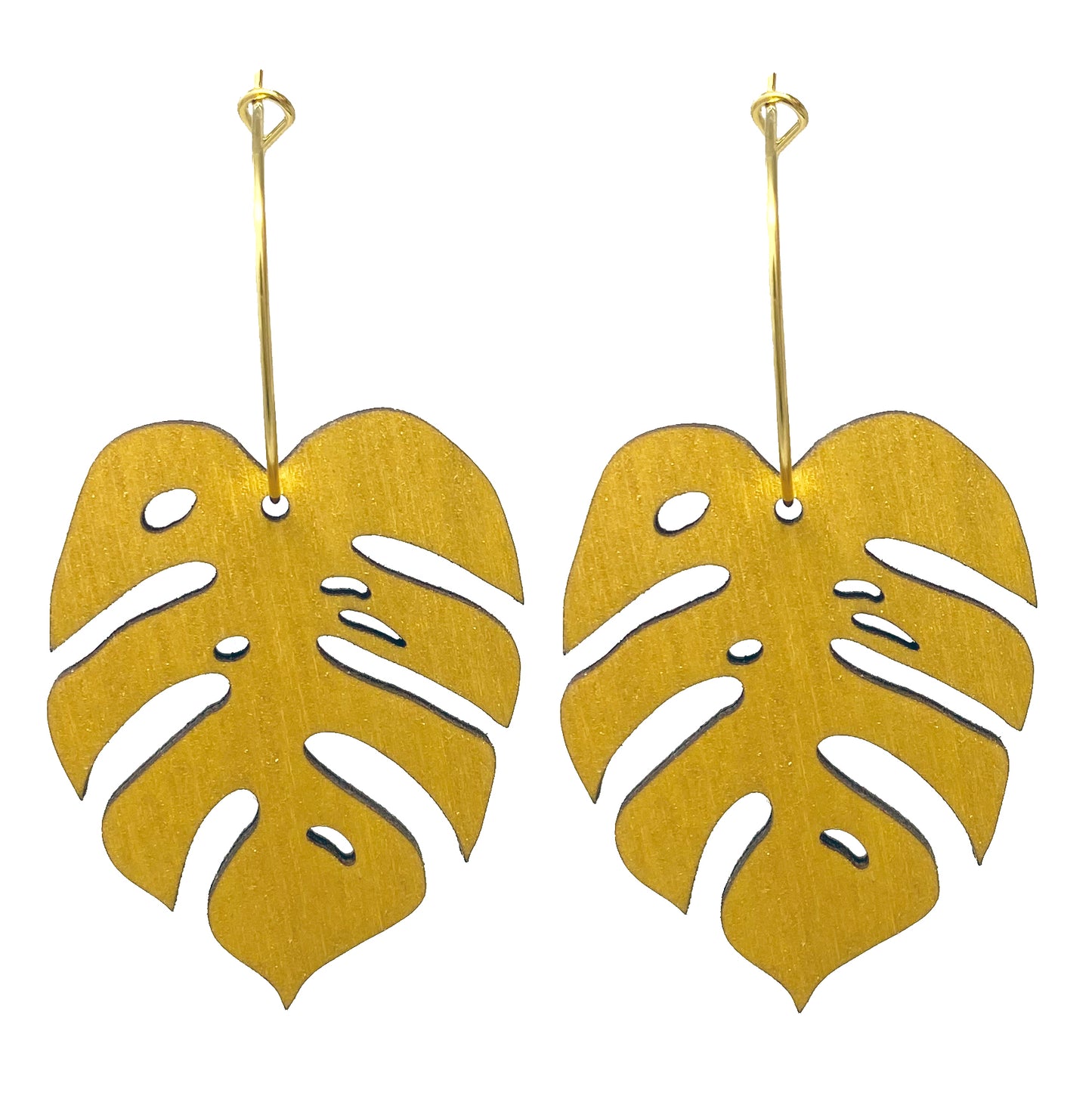 Monstera Hoop Earrings - 5 Colors Available