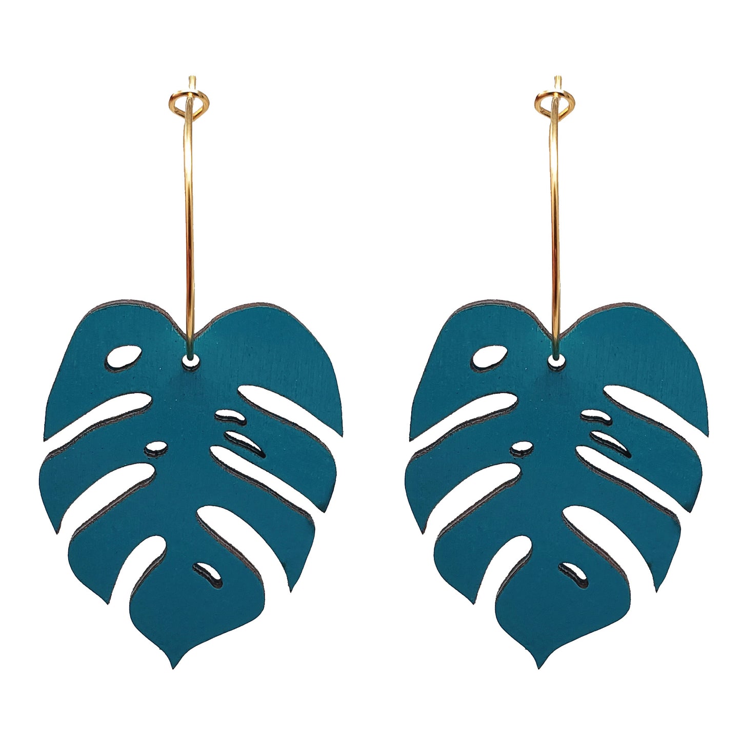 Monstera Hoop Earrings - 5 Colors Available