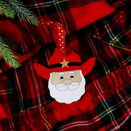 Cowboy Santa Ornament