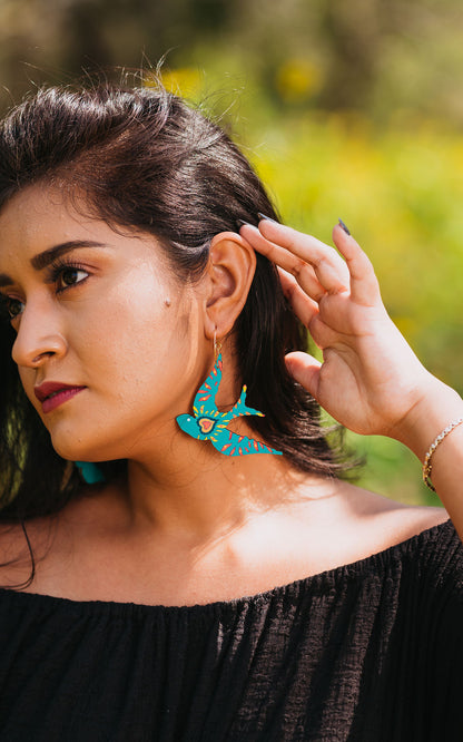 Turquoise Sparrow Hoops