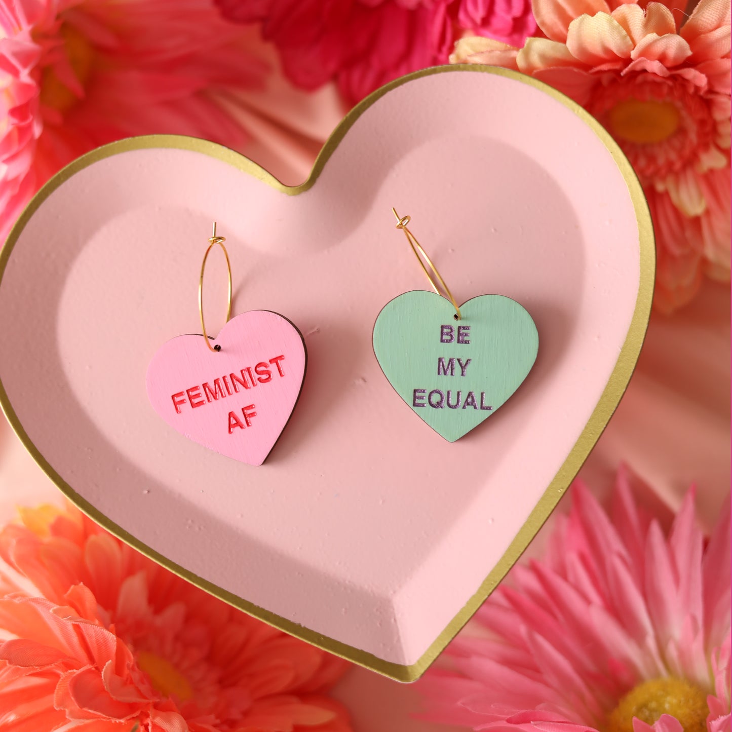 Feminist Conversation Heart Hoops