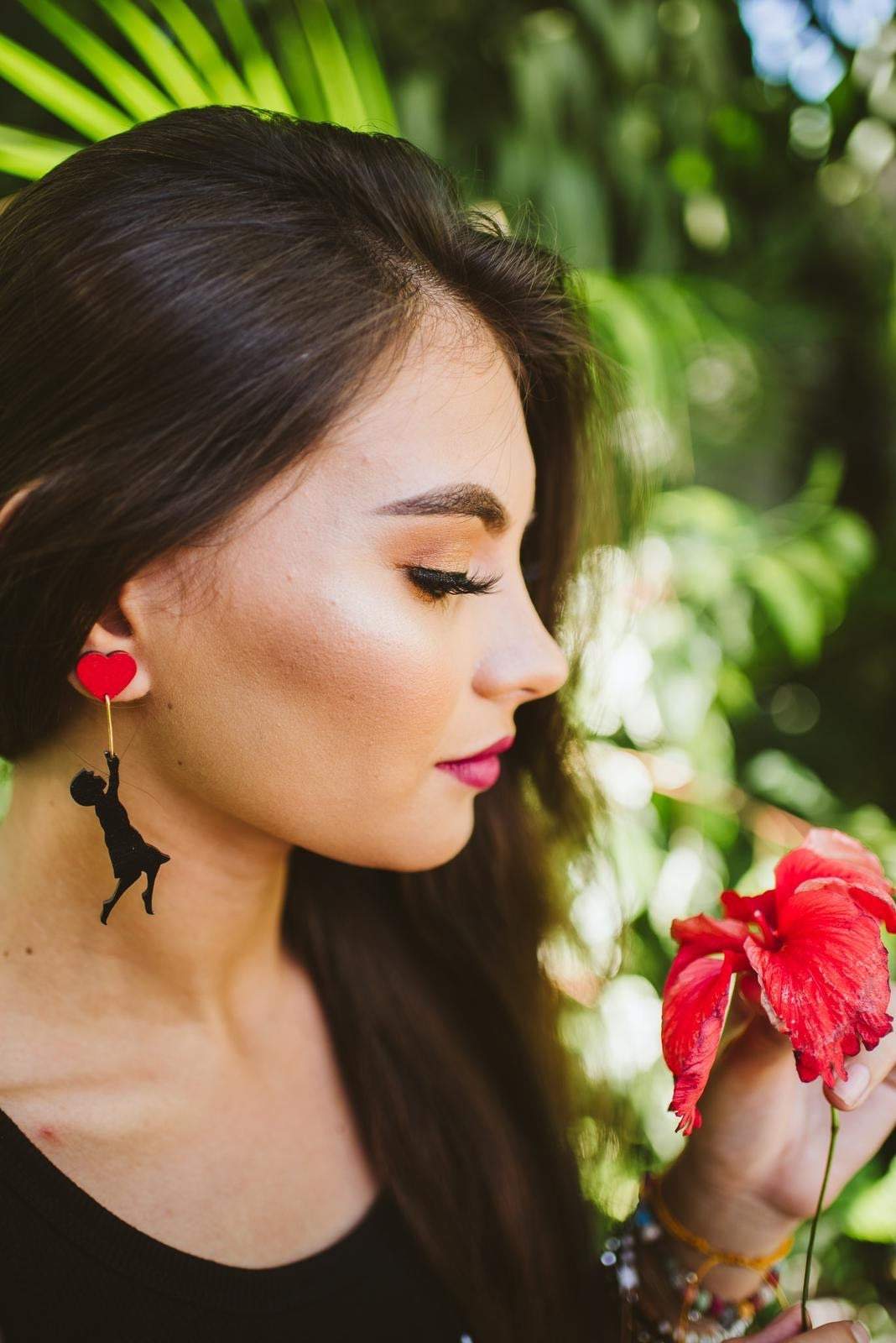 Girl with Balloon Dangles Earrings on cards