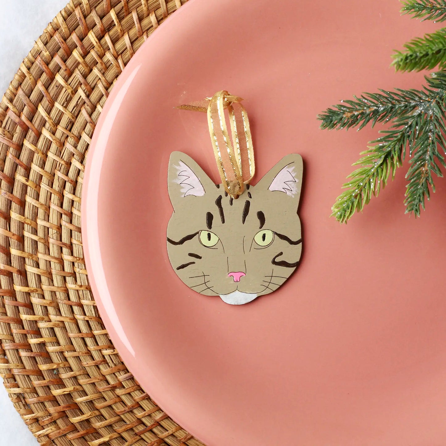 Grey Tabby Cat Ornament