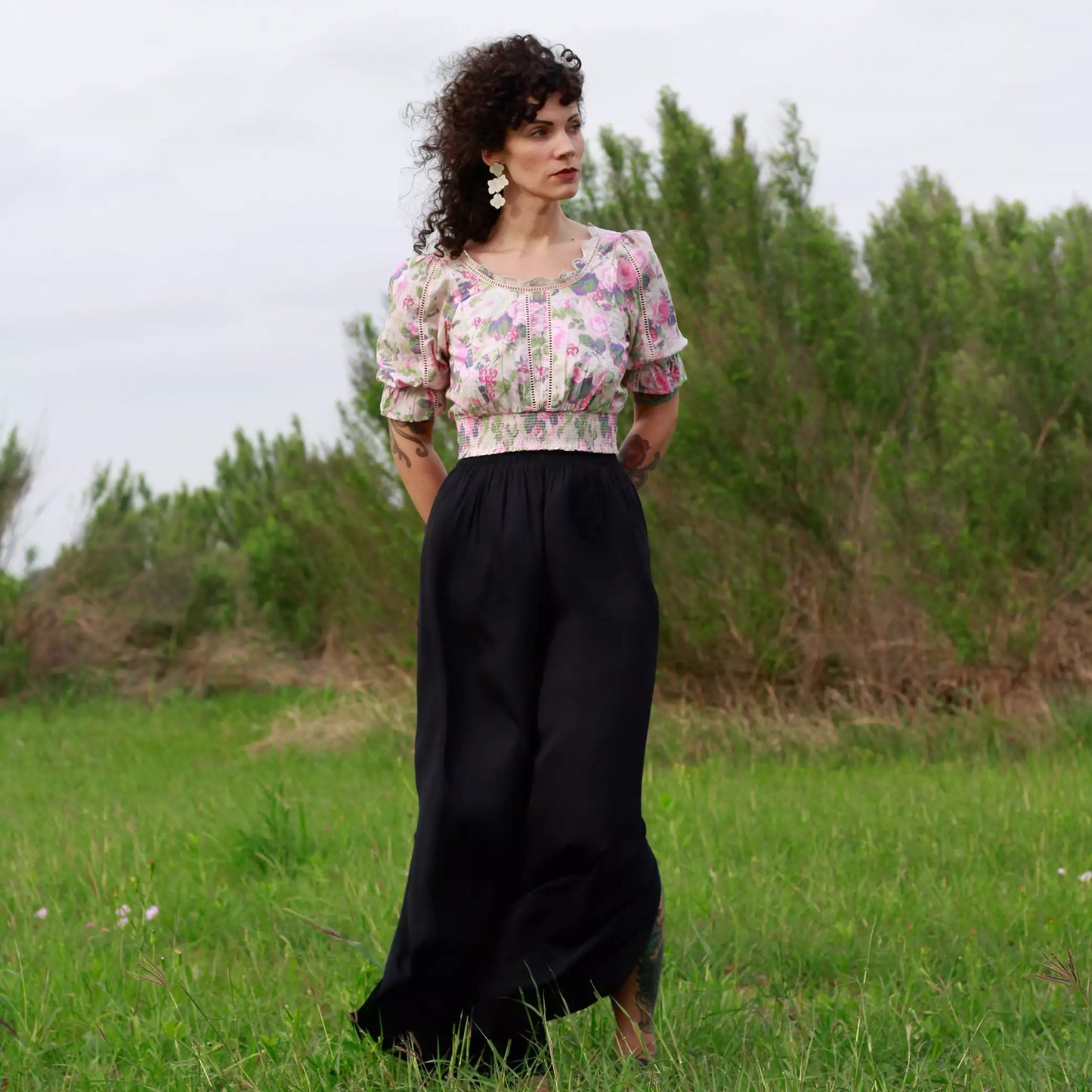 Hydrangea Statement Earrings - White