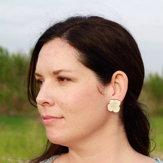 Hydrangea Studs - White