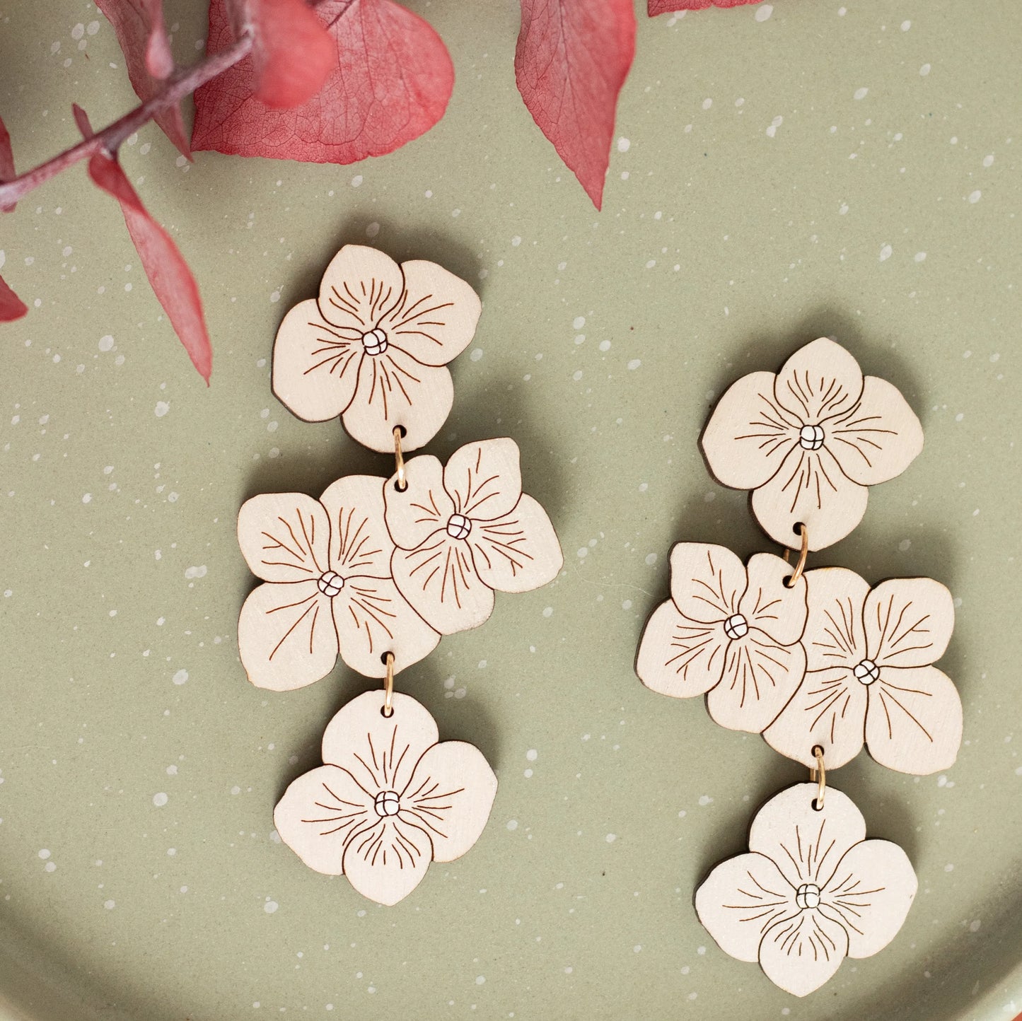 Hydrangea Statement Earrings - White