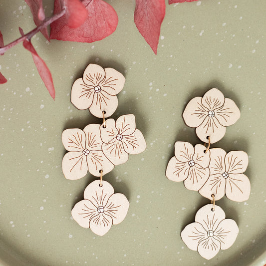 Hydrangea Statement Earrings - White