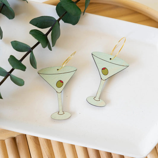 Martini Hoop Earrings