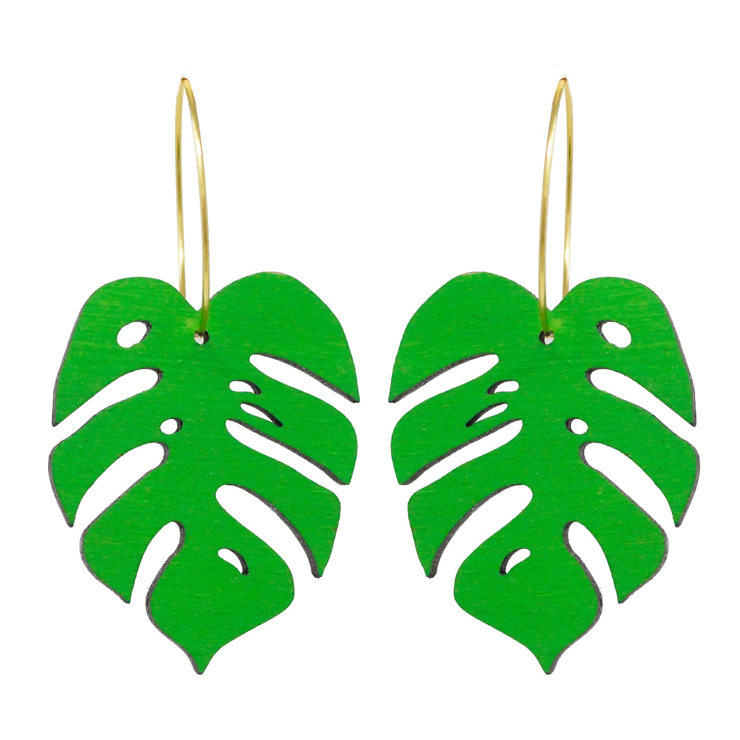 Monstera Hoop Earrings - 5 Colors Available