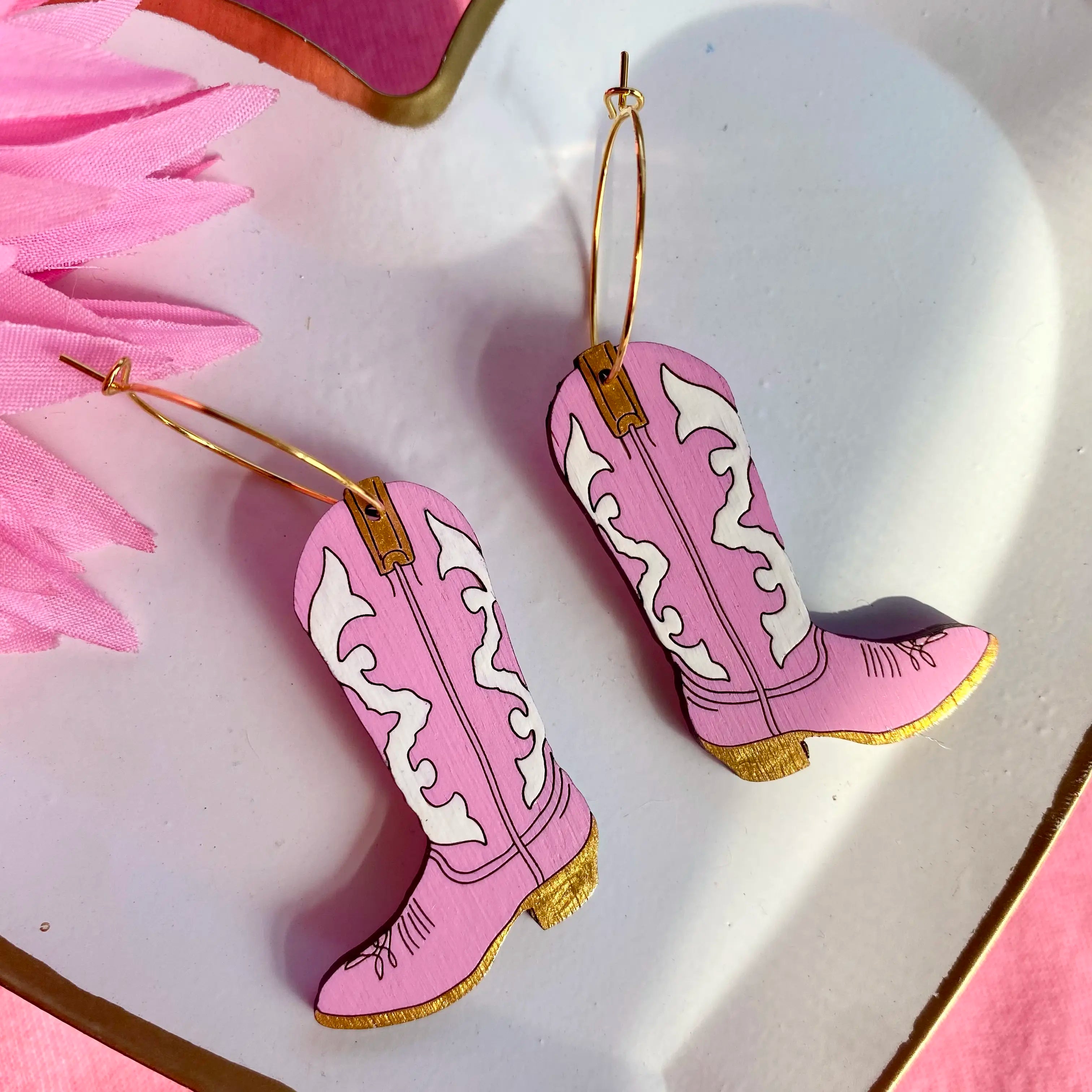 Cowboy boot earrings deals