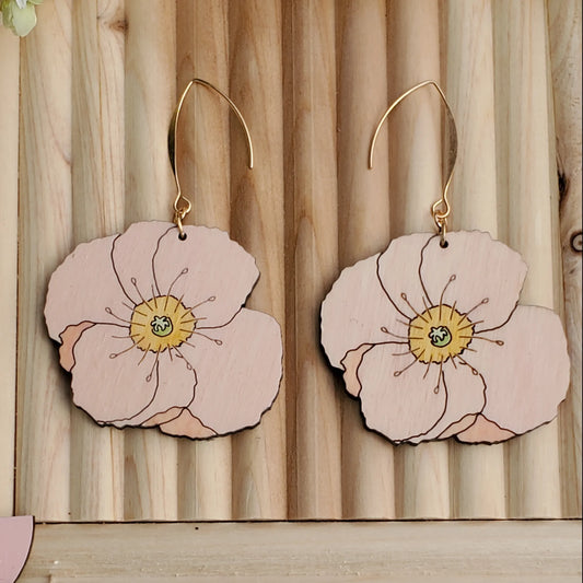 Pink Poppy Earrings