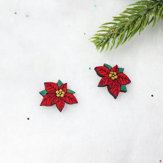 Poinsettia Studs