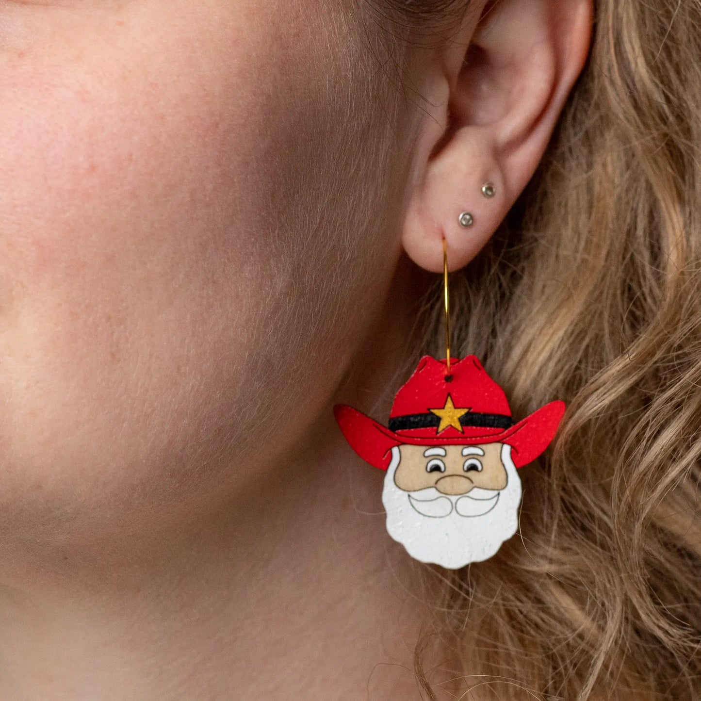 Cowboy Santa Hoops