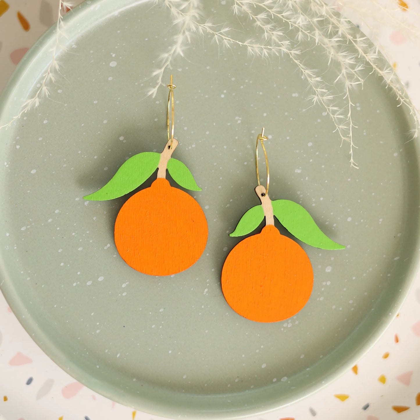 Tangerine Hoop Earrings