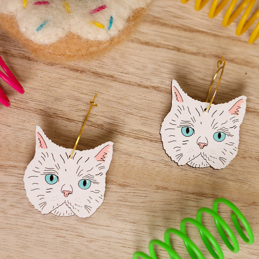Persian White Cat Hoops