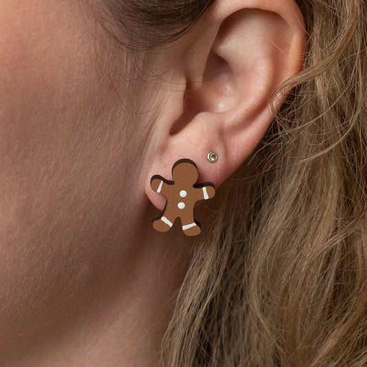 Gingerbread Person Stud Earrings