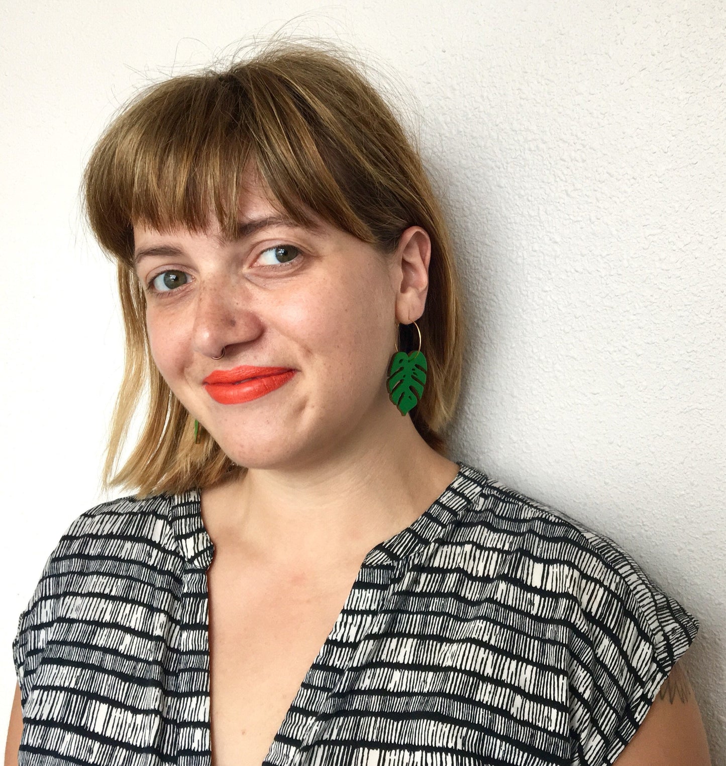 Monstera Hoop Earrings - 5 Colors Available