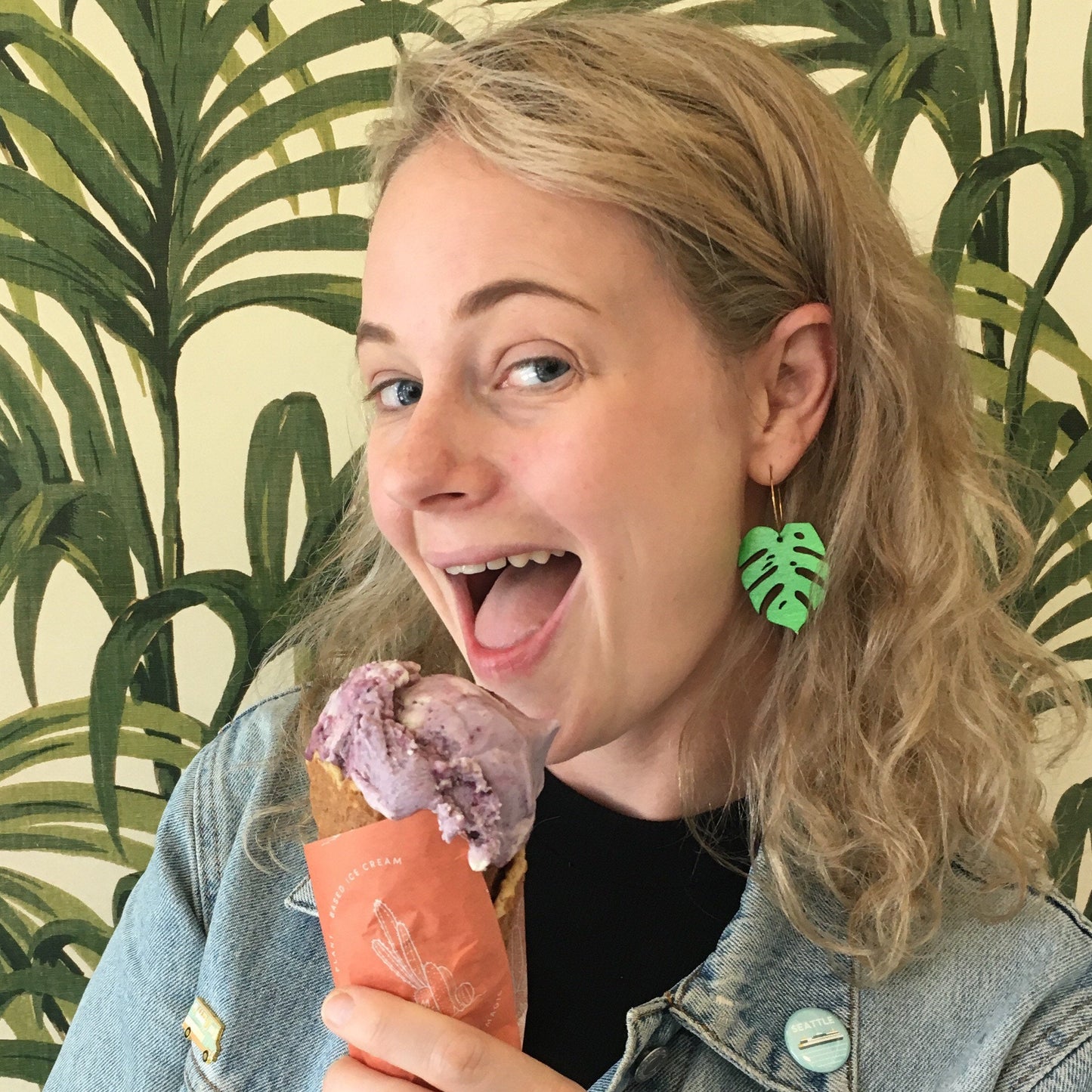 Monstera Hoop Earrings - 5 Colors Available