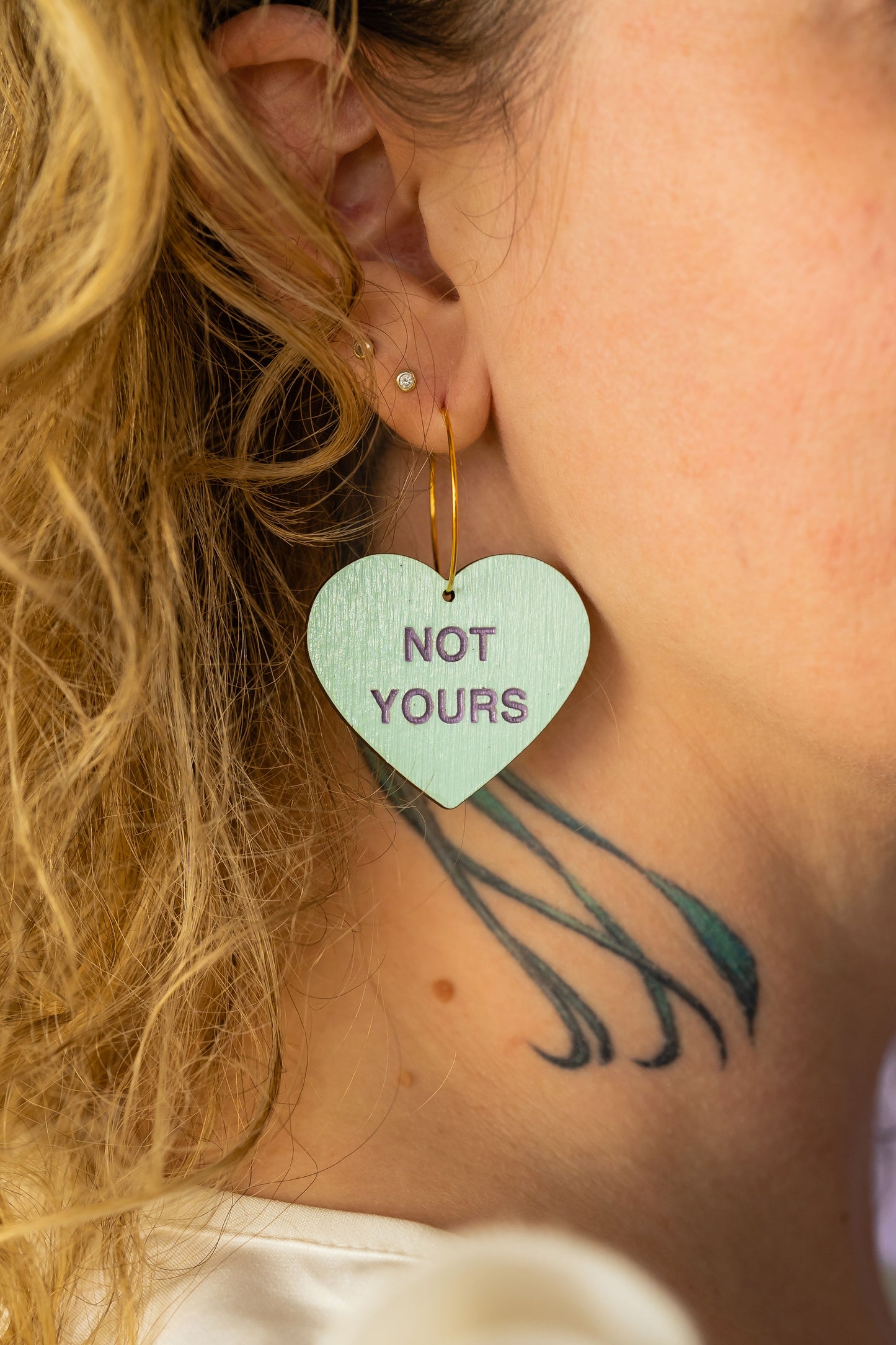 Self Love Conversation Heart Hoops