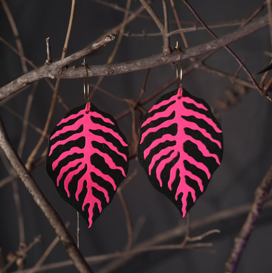 Blood Leaf Hoops