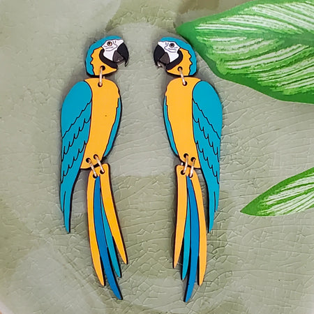 Blue Macaw Parrot Earrings – LE CHIC MIAMI