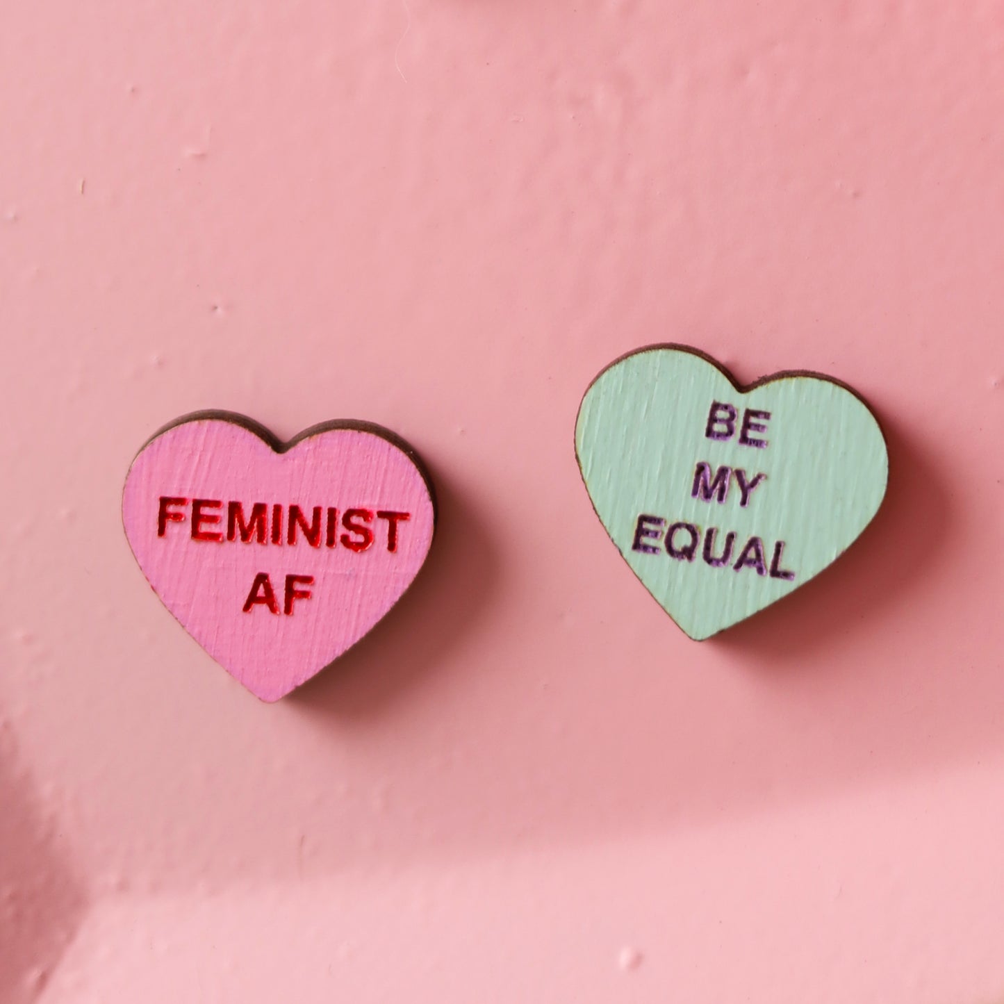 Feminist AF Candy Heart Studs