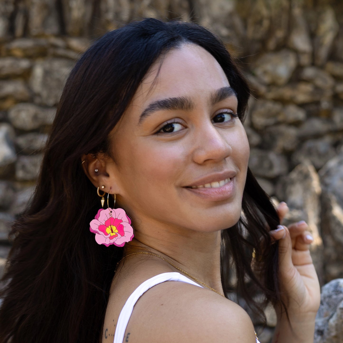 Hibiscus Flower Hoops