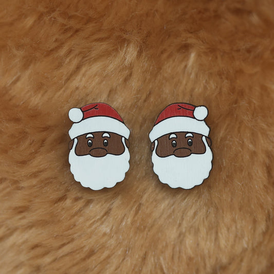 Black Santa Studs