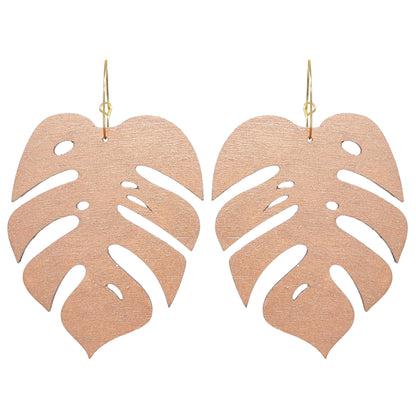 Monstera Statement Hoops - 5 Colors Available