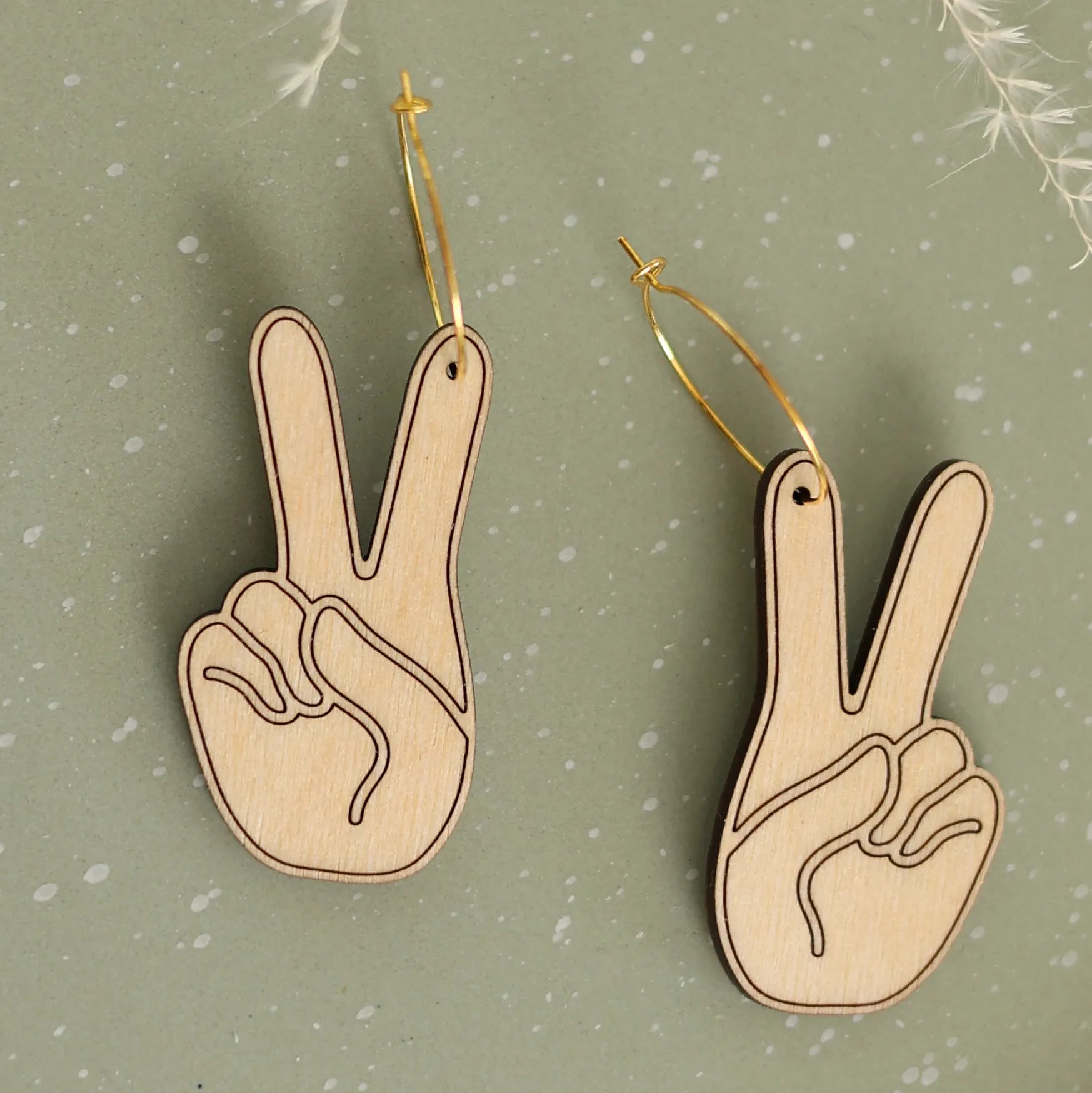 Peace Sign Hoop Earrings