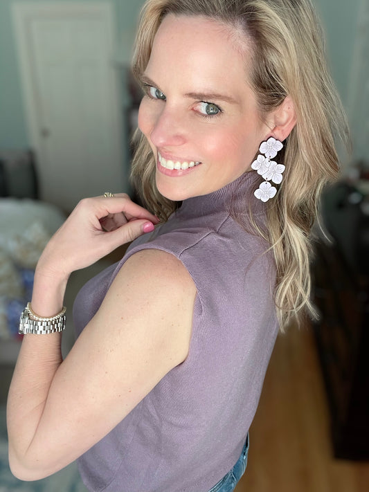 Lavender Hydrangea Statement Earrings