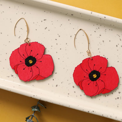 Red Poppy Earrings